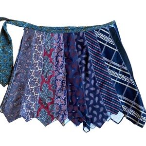 VTG 90’s Custom Silk Necktie Skirt SZ L OOAK repurposed ties up cycled fashion
